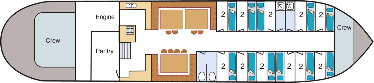 Grundriss Segelschiff - Avontuur