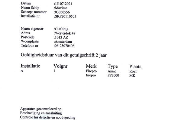 Maxima - Zertifikat Löschmittel